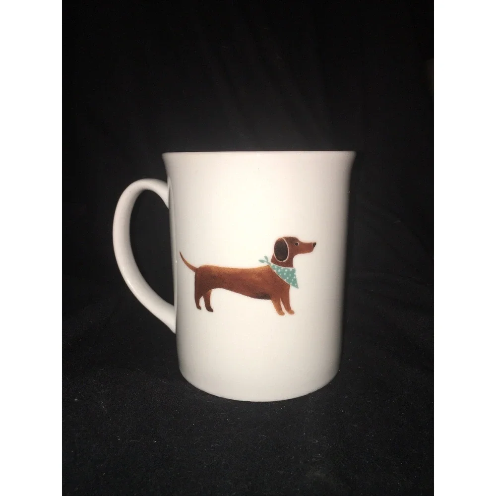 FRINGE STUDIO Dachshund Dog Porcelain Coffee Mug Cup